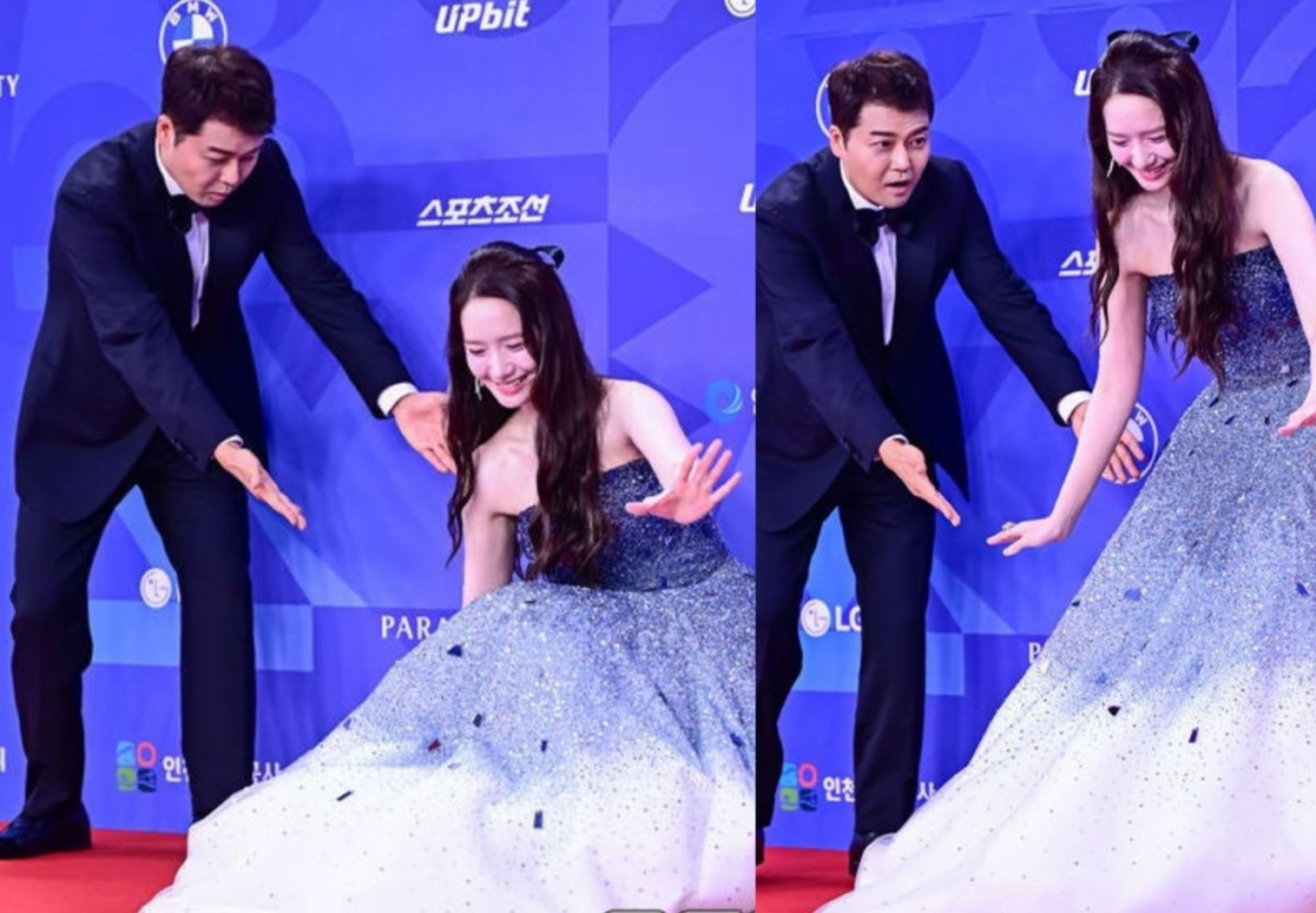 YoonA falls down on the red carpet at the 'Blue Dragon Series Awards'