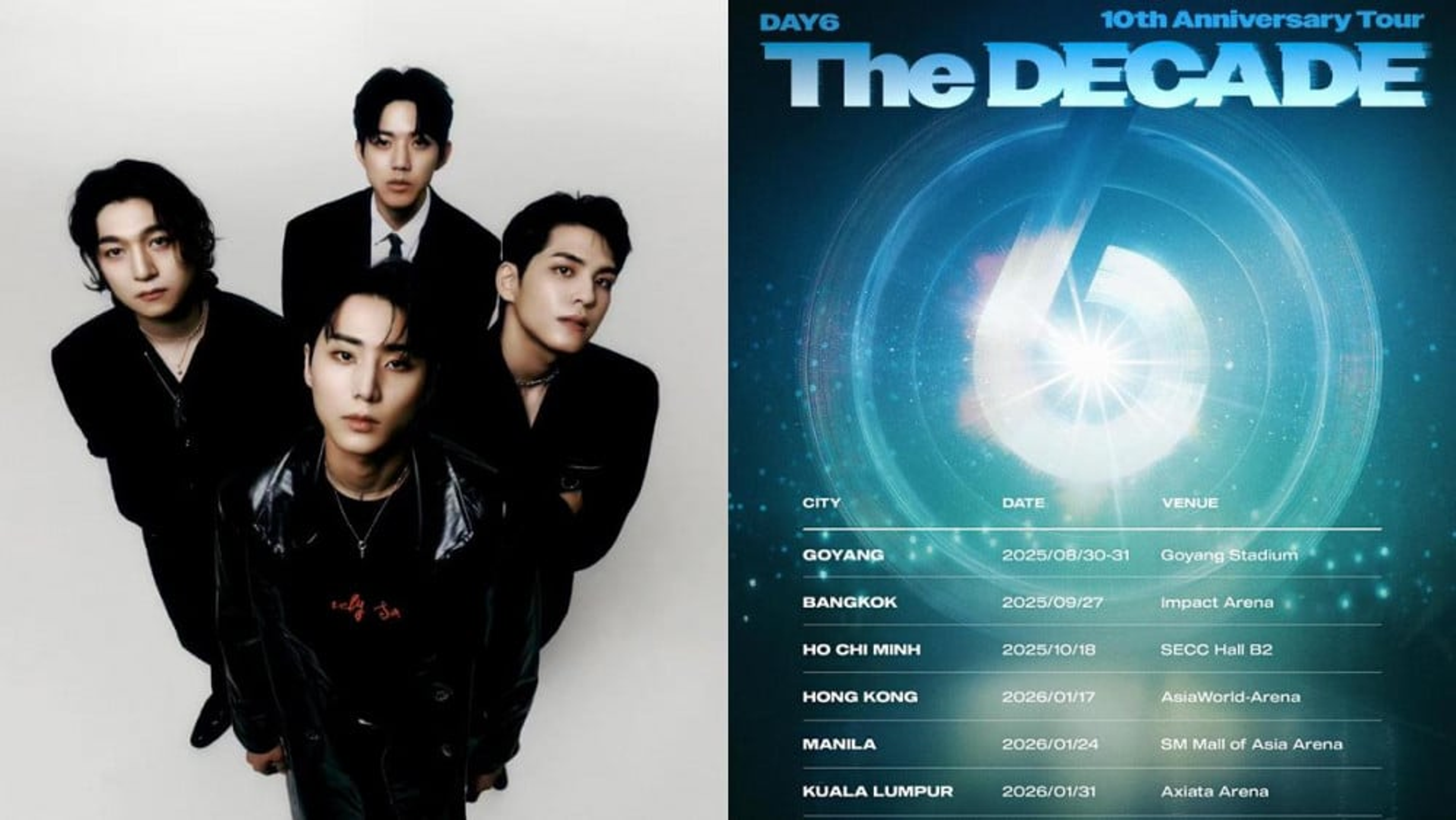 DAY6 announces tour dates for 10th anniversary tour "The DECADE"