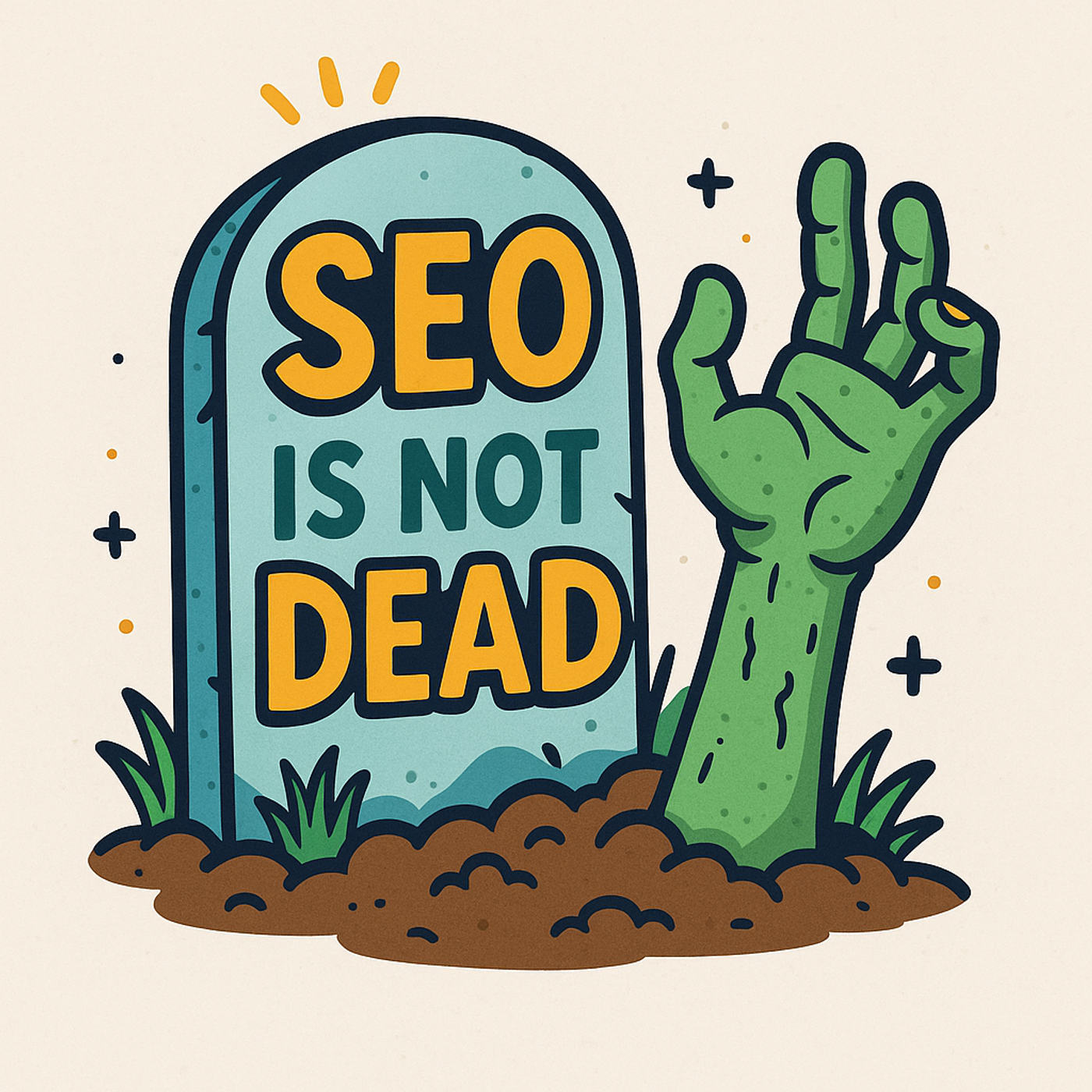SEO IS NOT DEAD - ORIGIANL IMAGE OF GRAVESTONE WITH THE WORDS SEO IS NOT DEAD 
