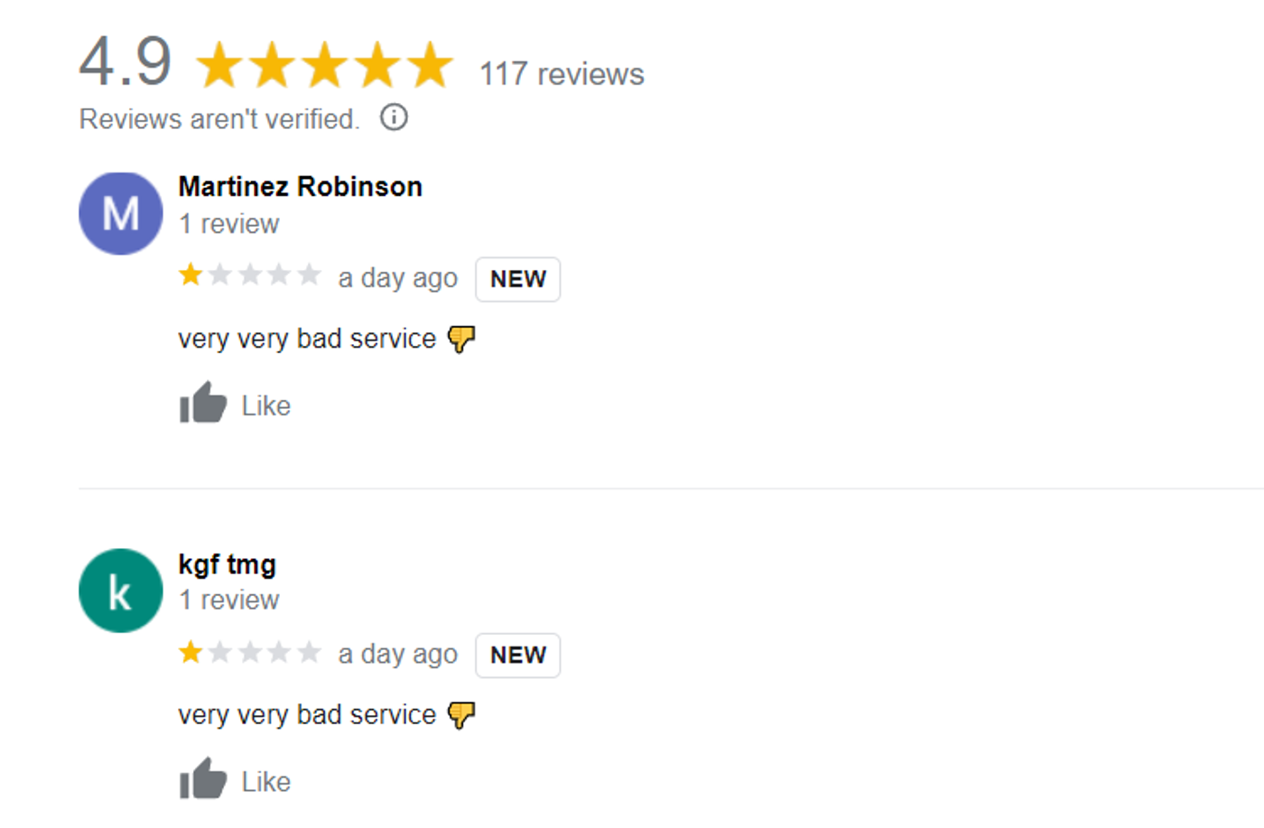 fake review | fake google review 