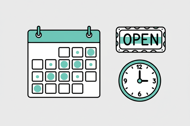 Illustration of setting holiday hours on a business profile