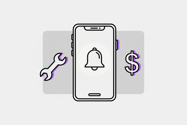 Illustration of contractor evaluating Google Local Services Ads on a smartphone