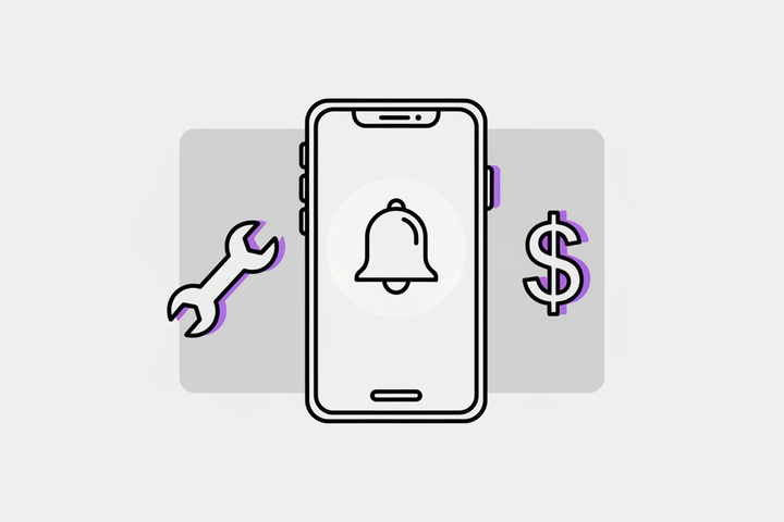 Illustration of contractor evaluating Google Local Services Ads on a smartphone