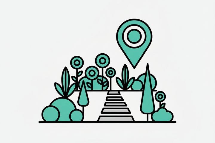 Illustration for Local SEO for Landscape Design Firms: Win More Homeowner Bids - flat design editorial illustration