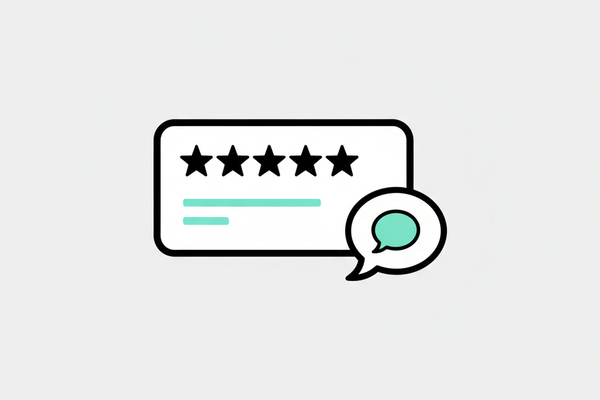 Illustration of a five-star Google review with a business reply speech bubble, representing how to respond to Google reviews that win local leads.