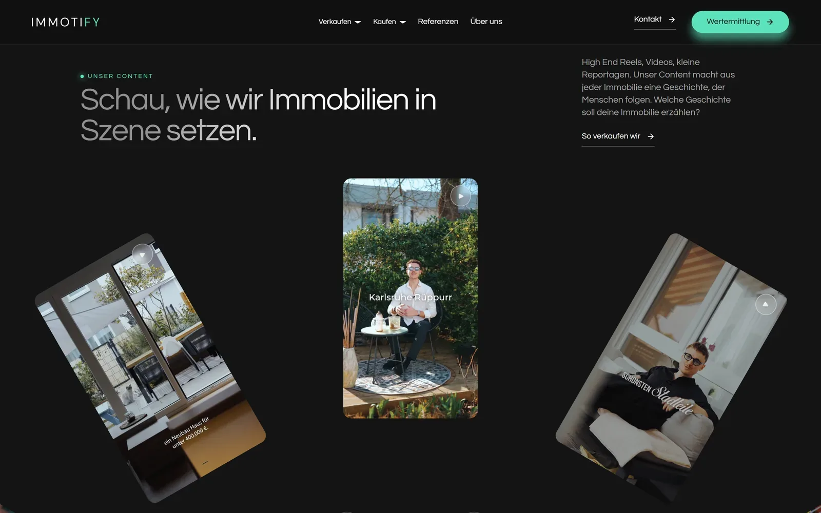 Reels und Videos, gepflegt im CMS.