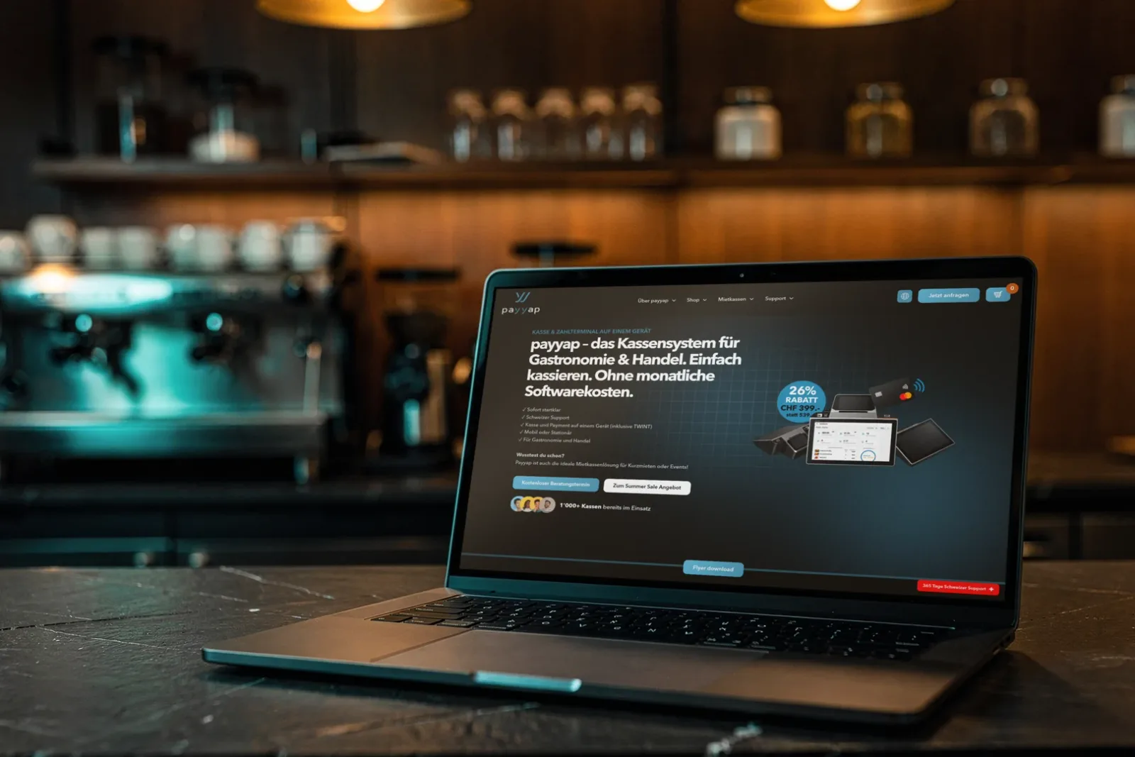 Ansicht der Website von payyap
