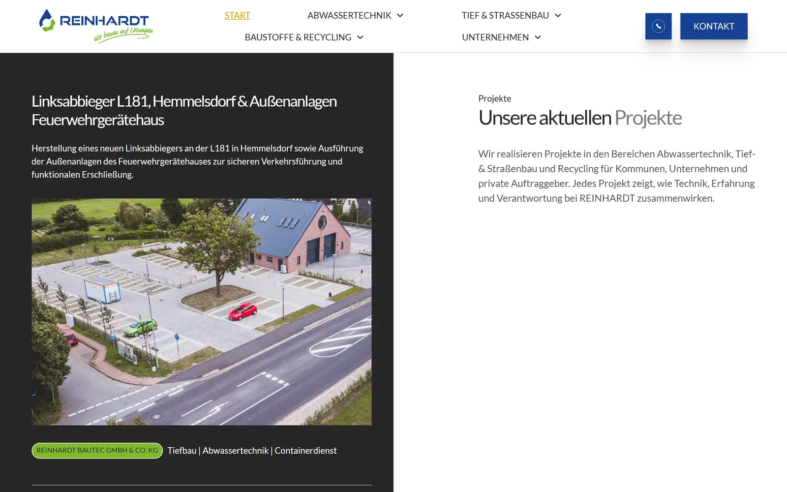 Projekte aus allen Bereichen, gepflegt im CMS.