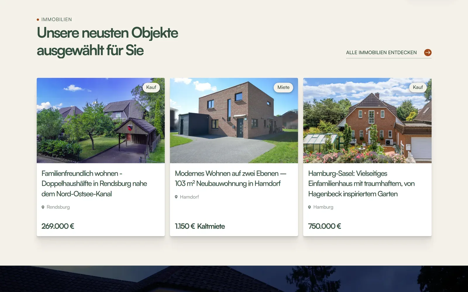 Die neuesten Objekte kommen direkt aus Propstack.