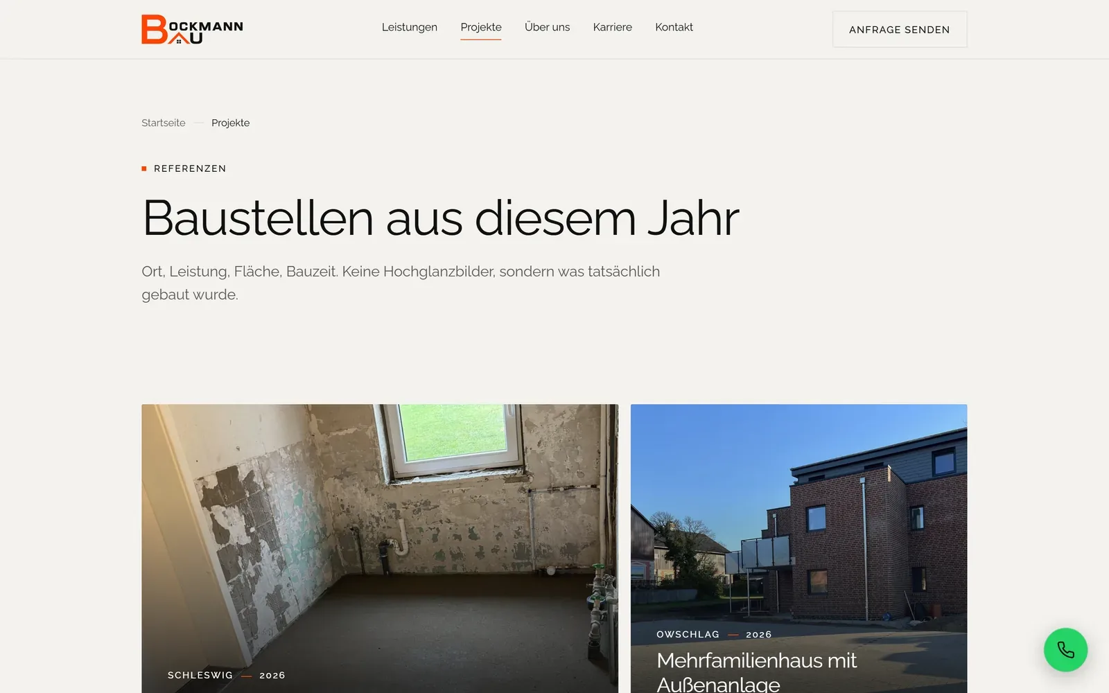 Projekte mit eigener Seite.