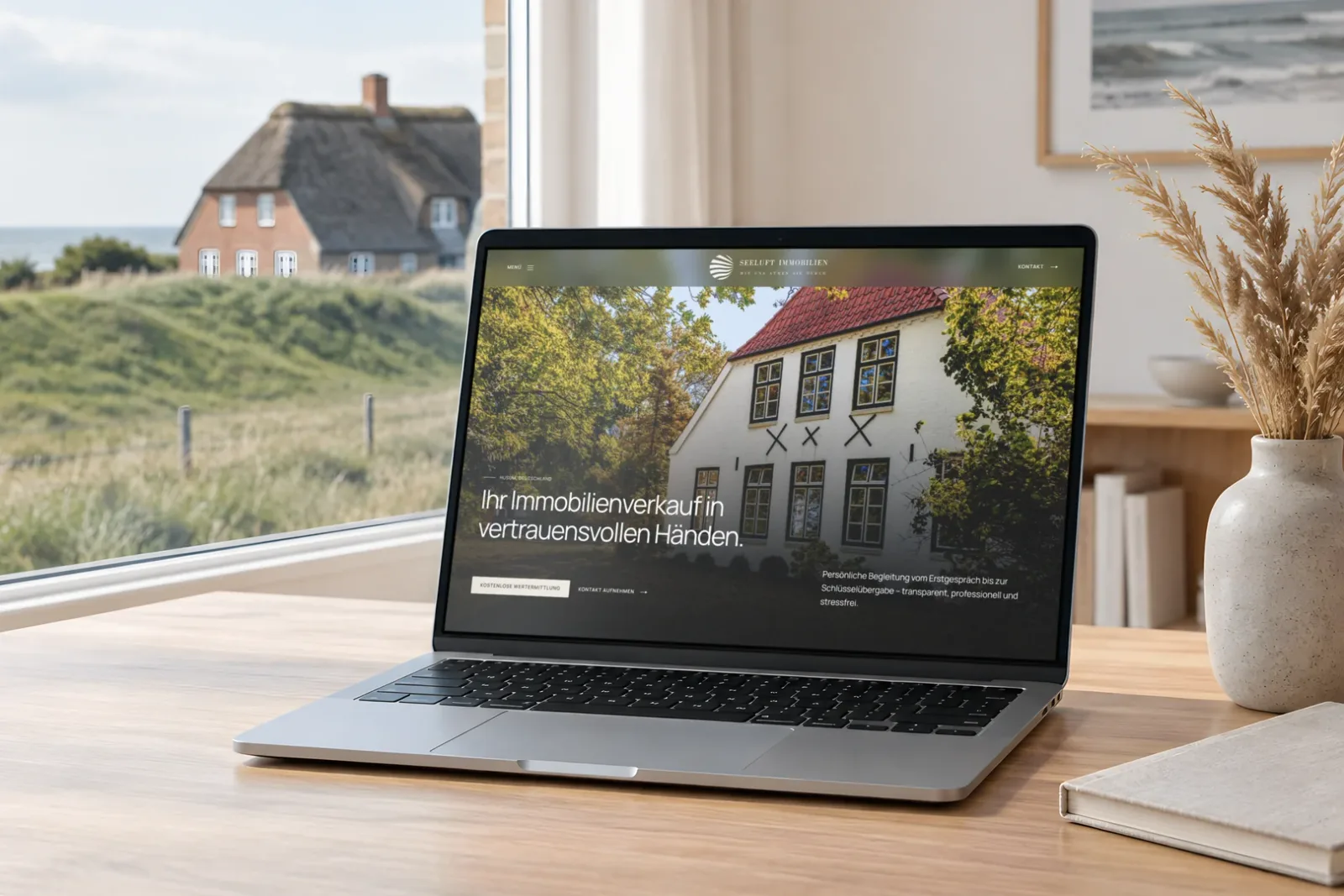 Ansicht der Website von Seeluft Immobilien