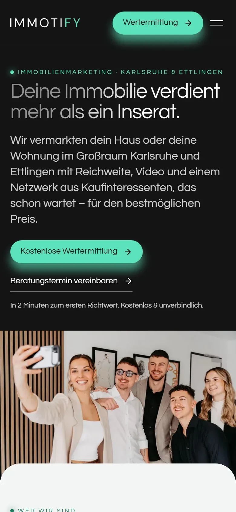 Die Startseite am Handy.
