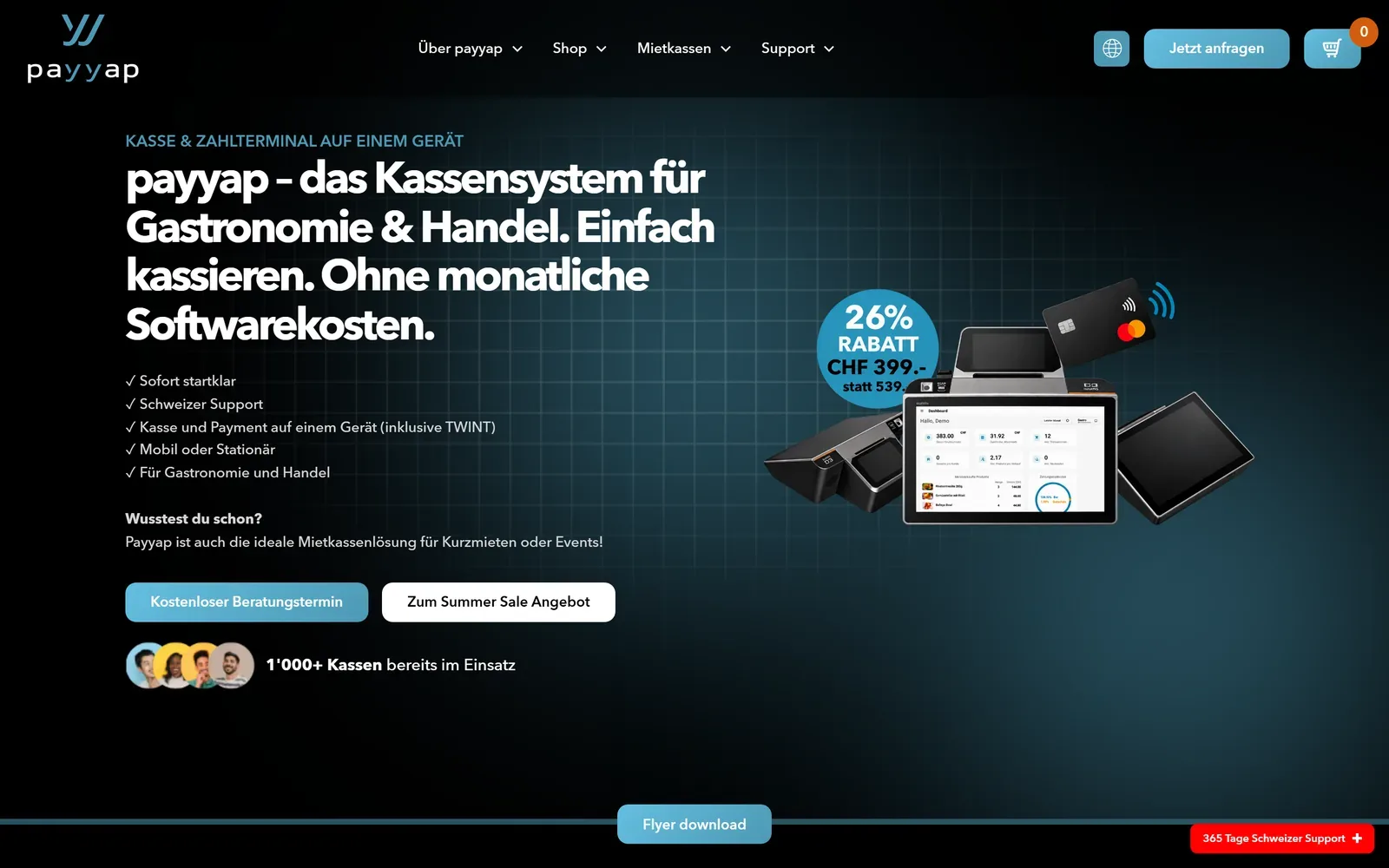 Die Startseite von payyap.