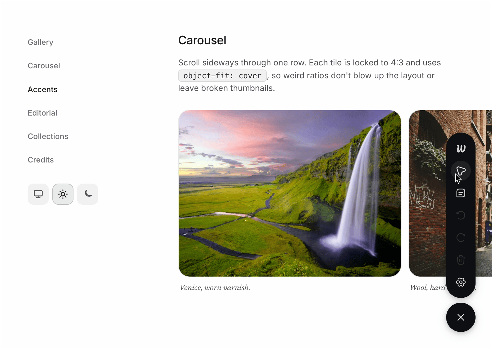 Showing DOM path and CSS properties for selected element.