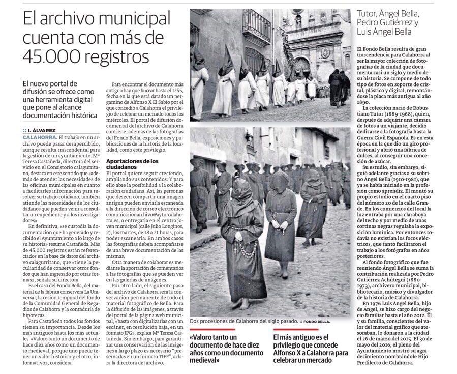 El Archivo Municipal de Calahorra en un click