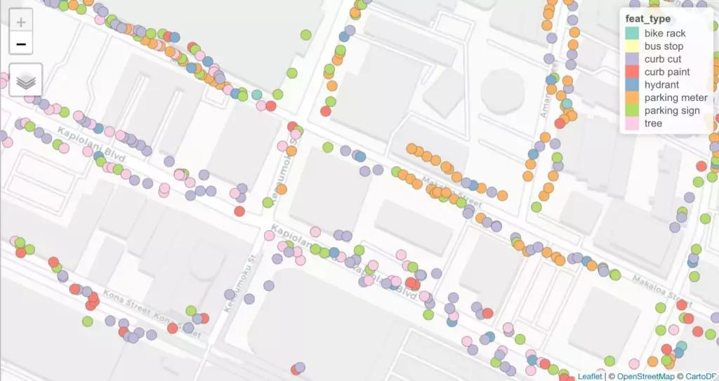 Visualization of curb inventory data collected using traditional GPS Visualization of curb inventory data collected using traditional GPS