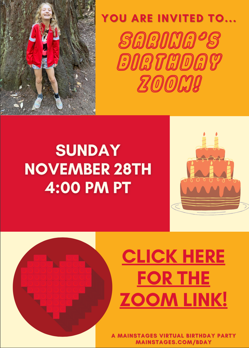 birthday party on zoom invitation