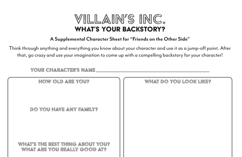 villains inc. what's your backstory