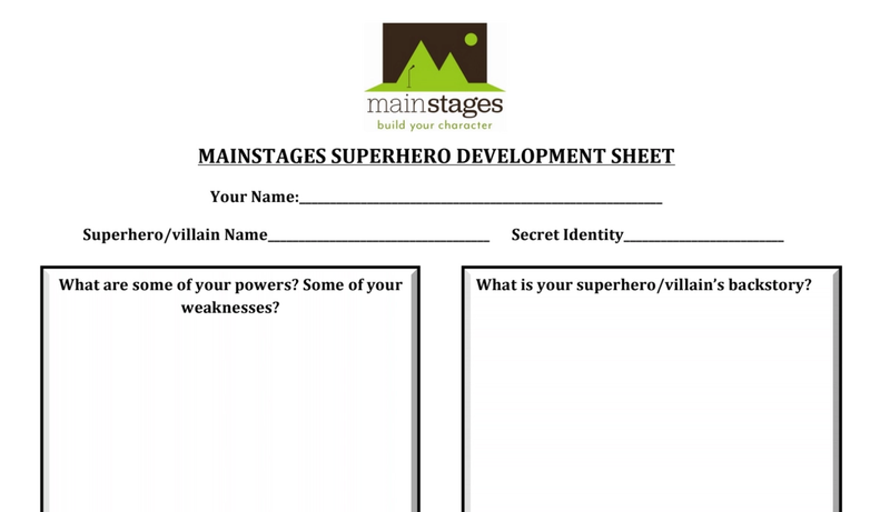 superhero development sheet