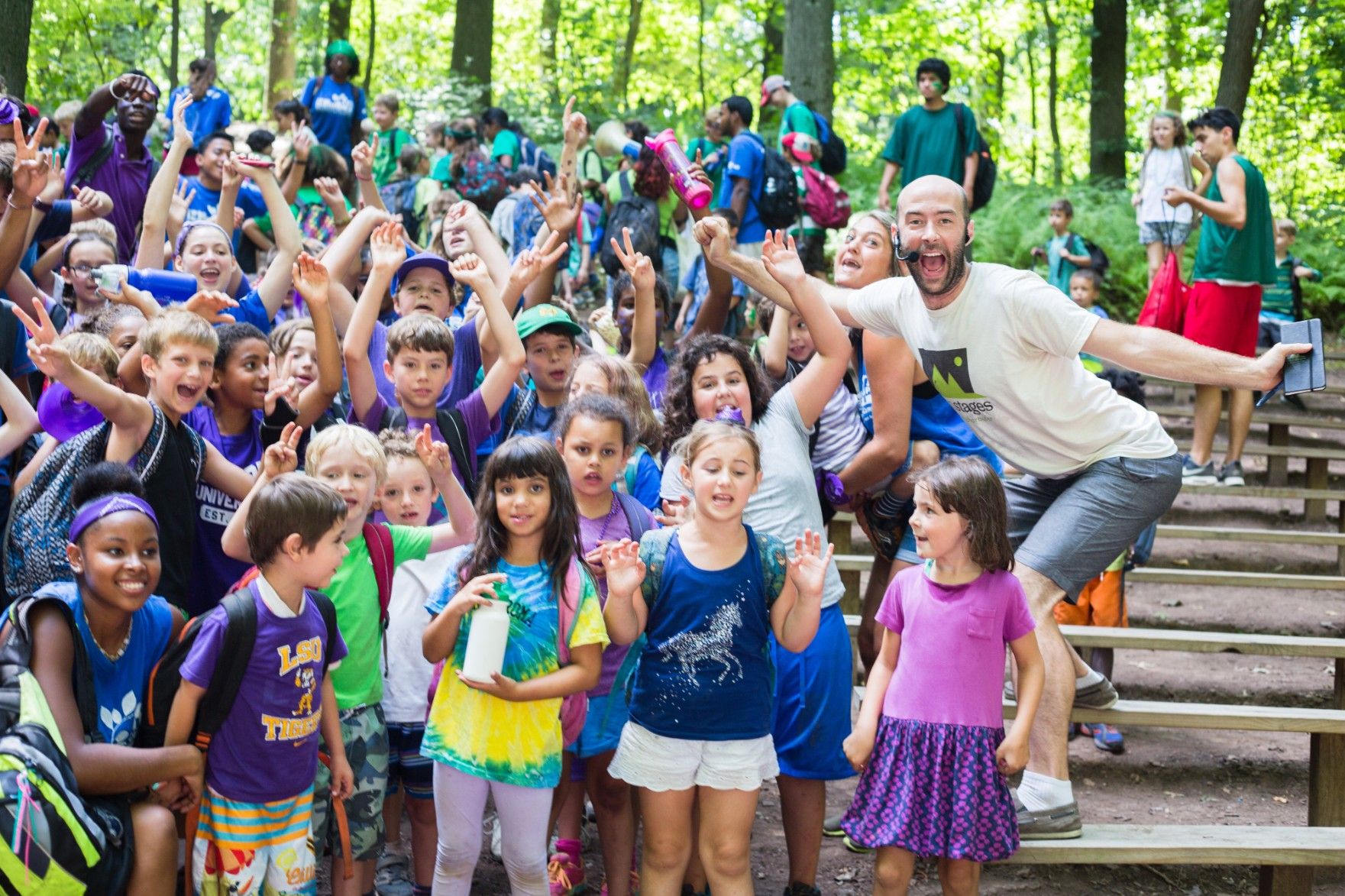 Smiling Performer with Happy Children