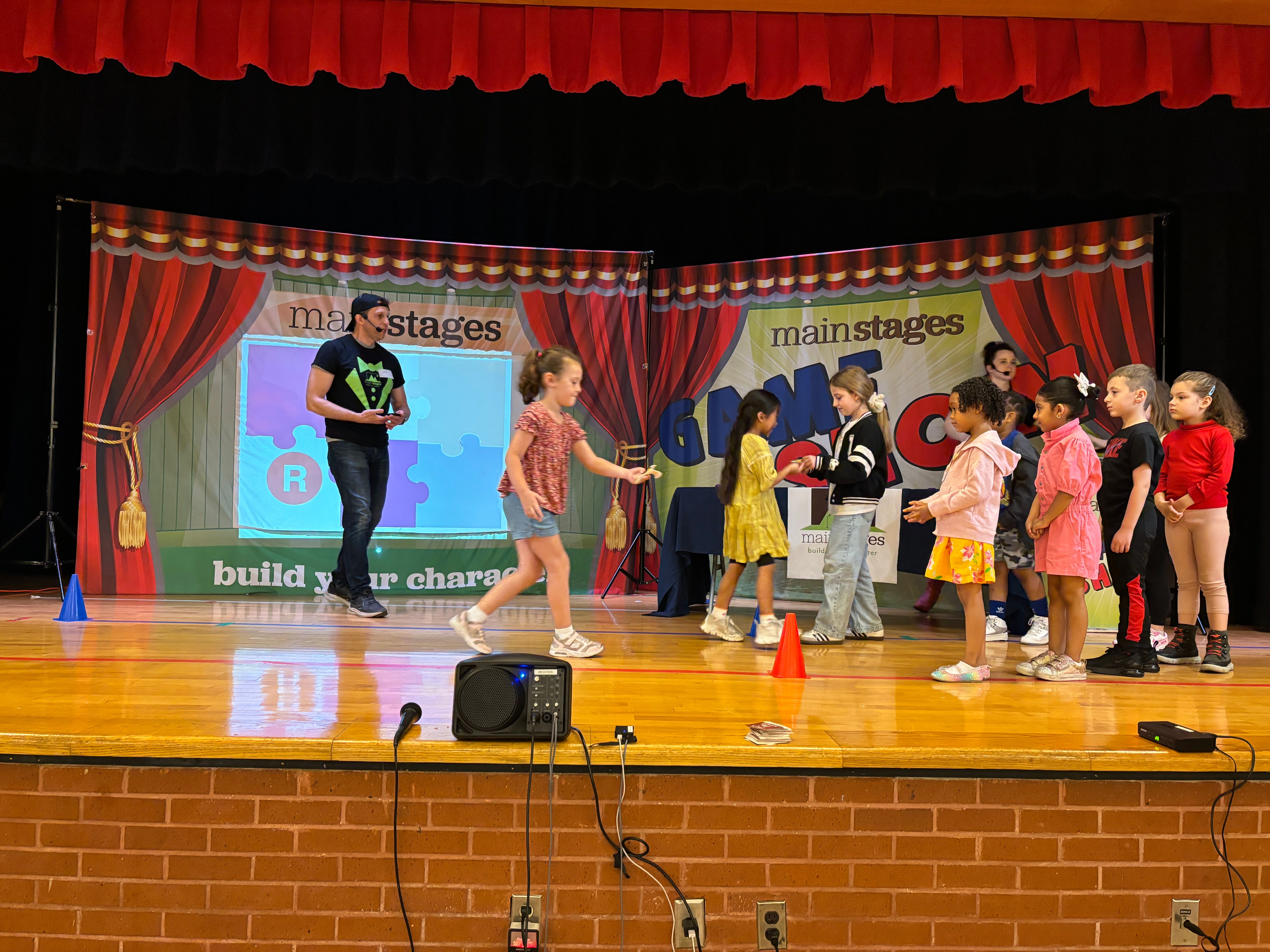 Game Show Host with kids