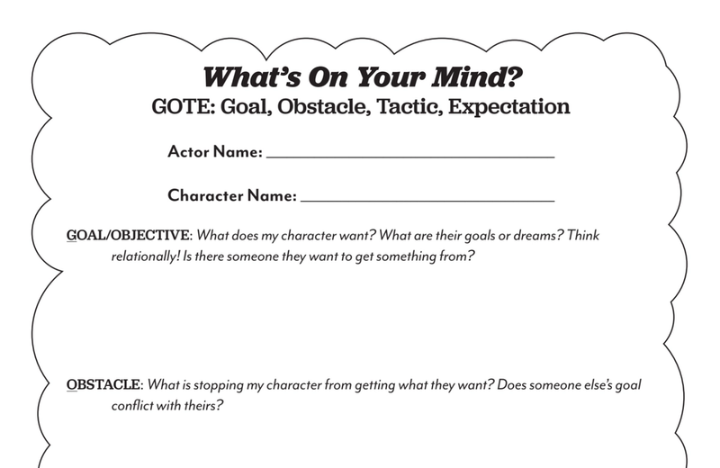 what's on your mind goal objective for young actors