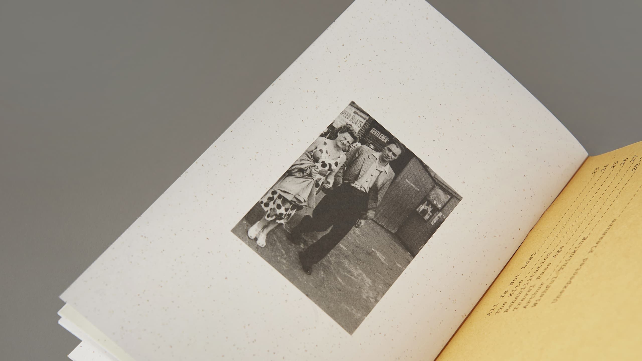 The inside back cover of Unexpected Pleasure.