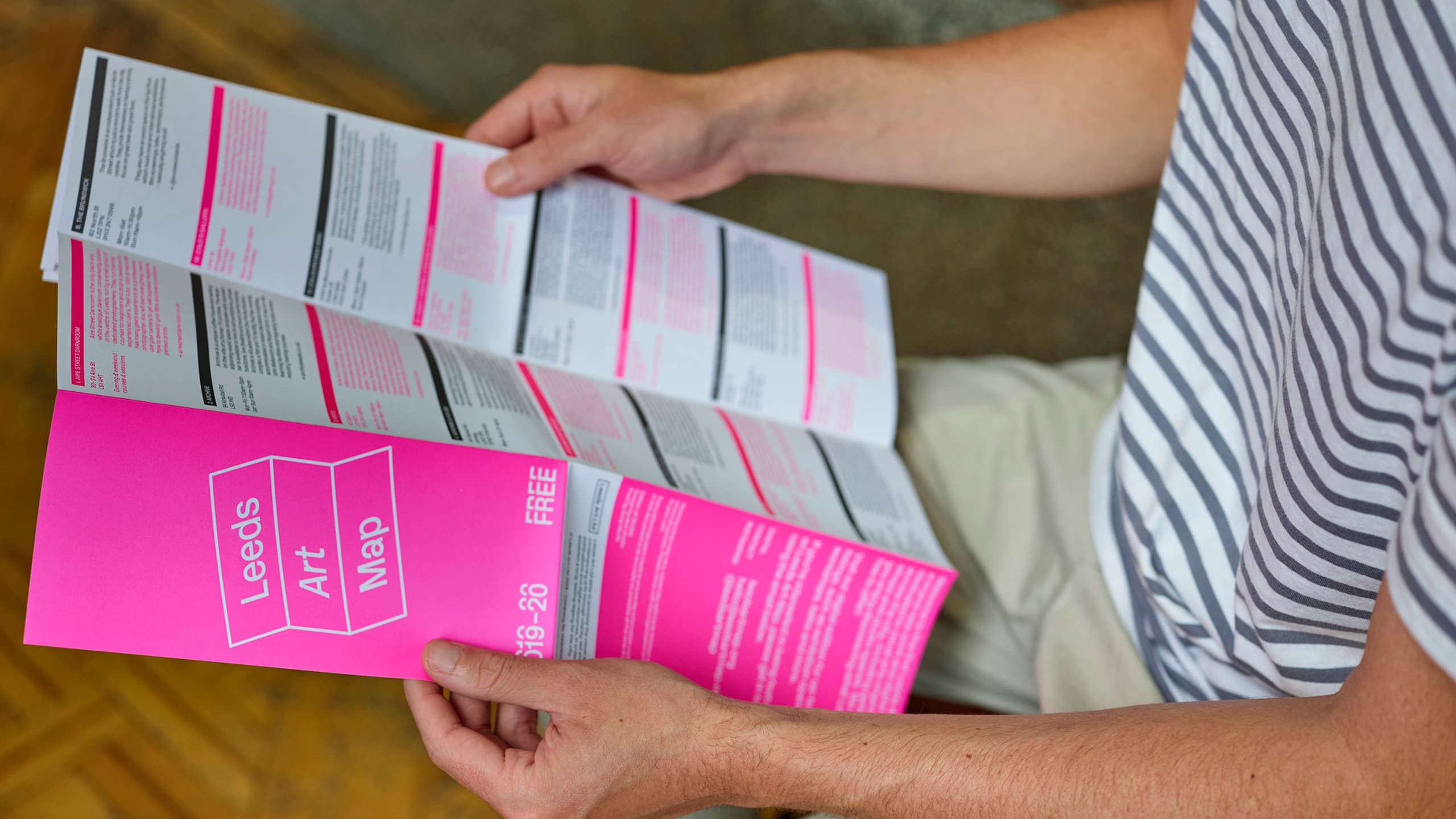 Another angle of Leeds Art Map's front cover.