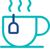 Hot cup of tea icon