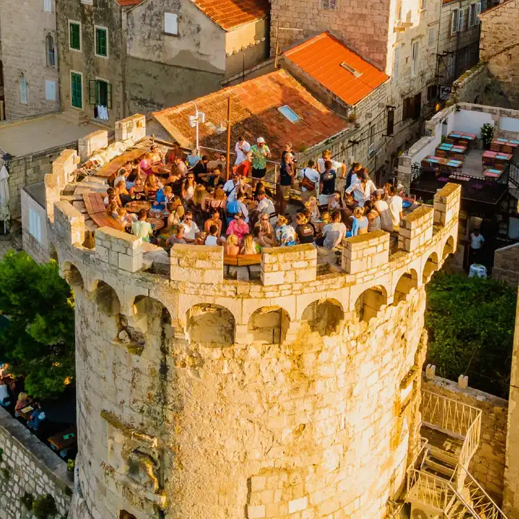 Massimios cocktail bar on the turret of a 15th-century tower in Korcula