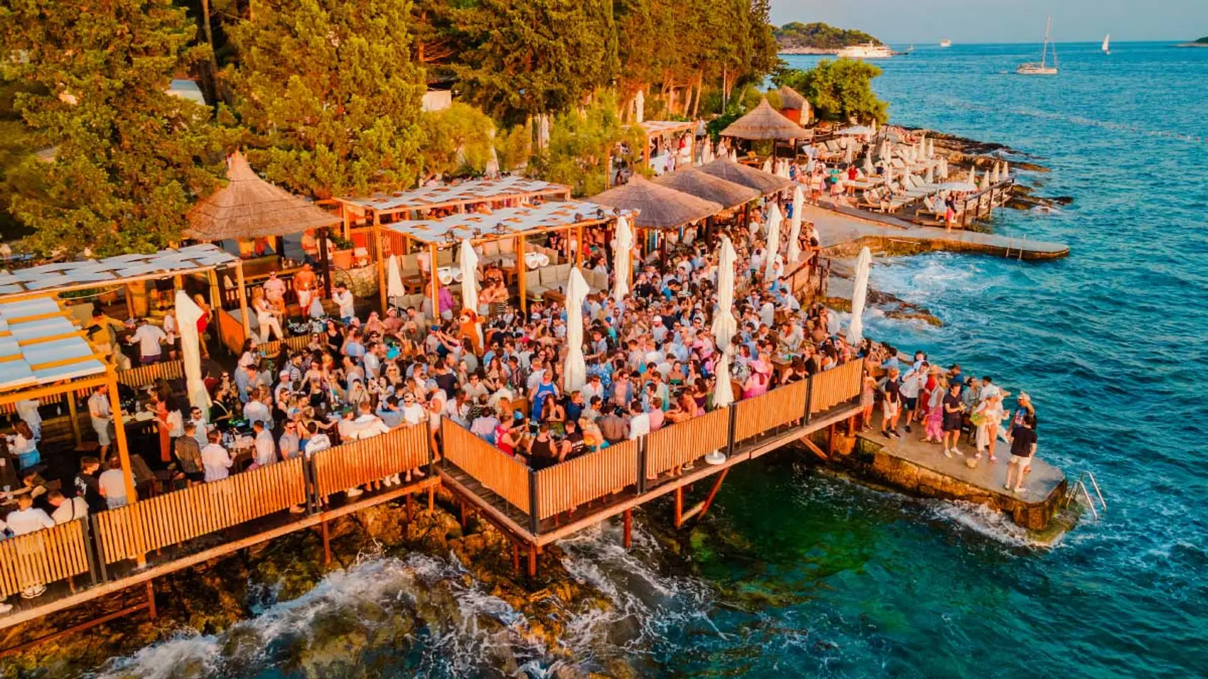 Drone photo of Hula Hula bar in Croatia