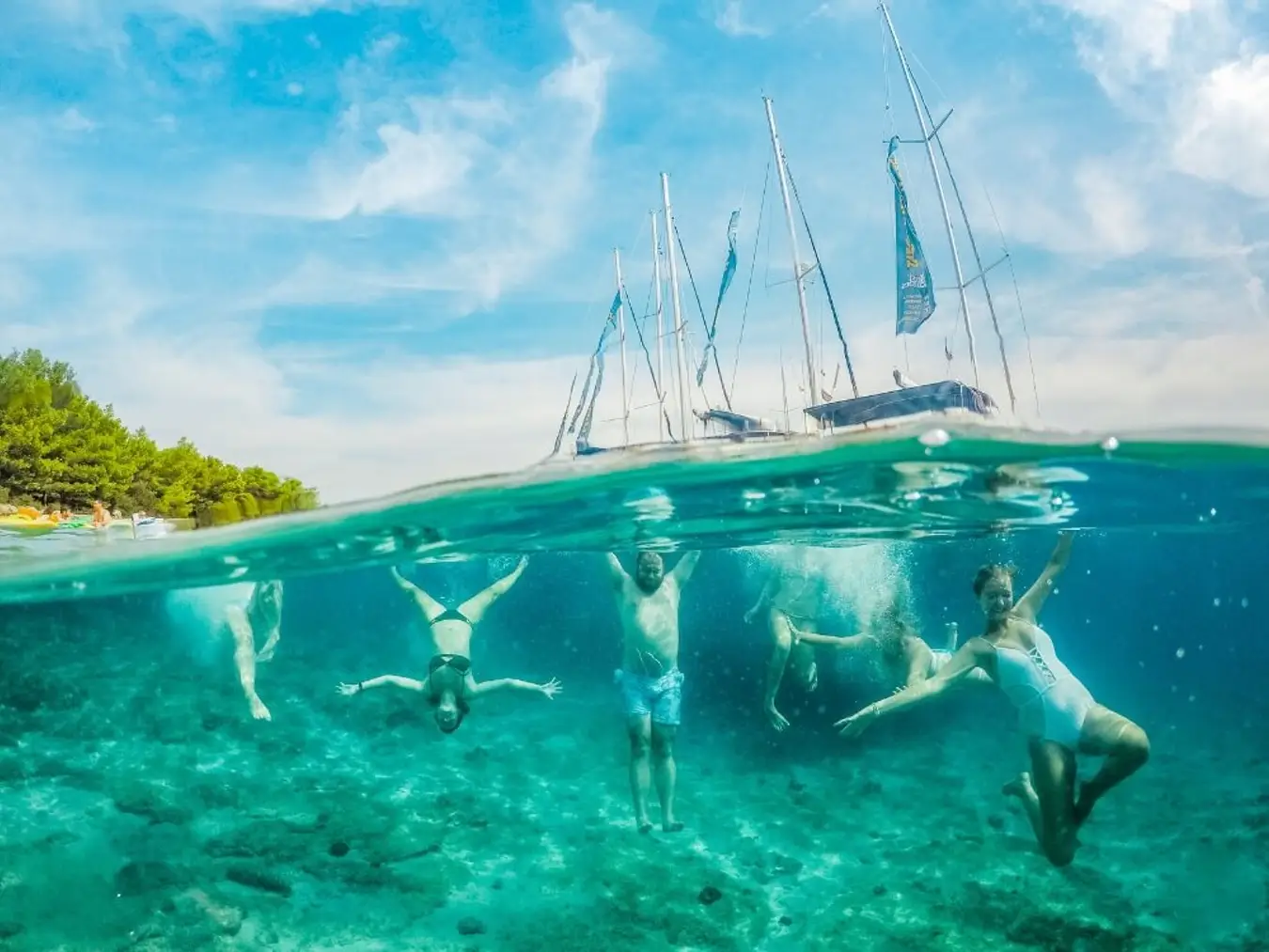 Yacht Getaways luxury catamaran sailing in the Mediterranean.