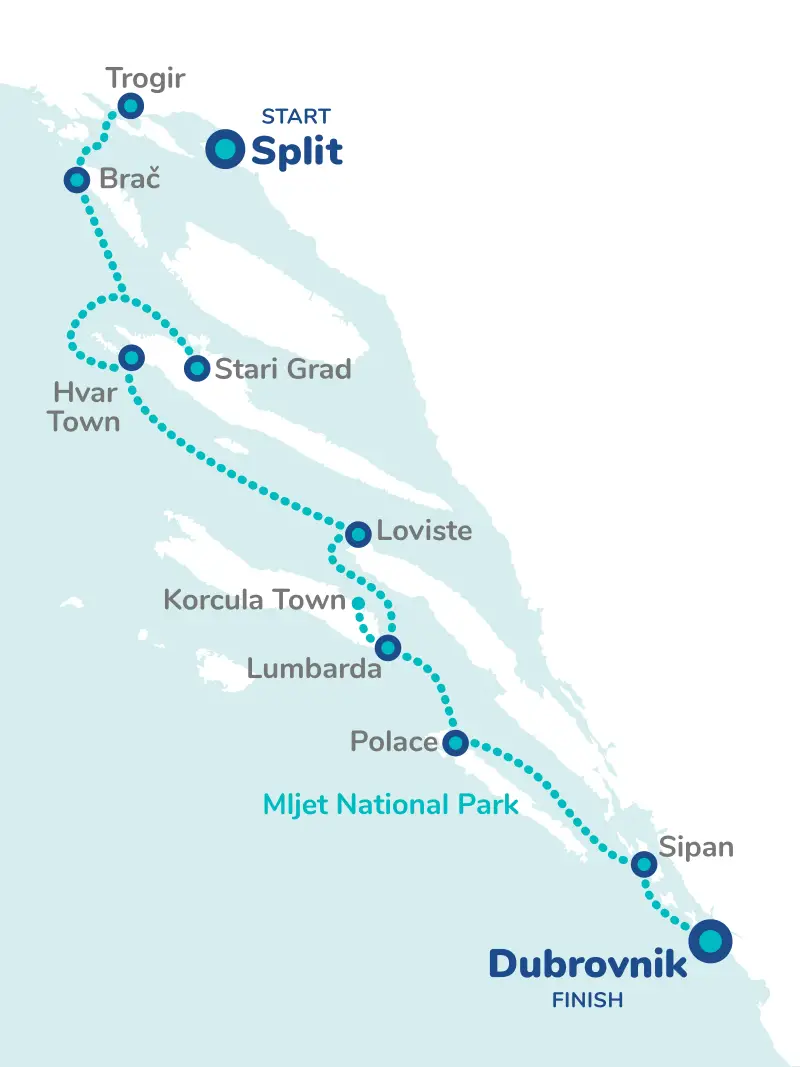 Croatia Split Voyager Route Map