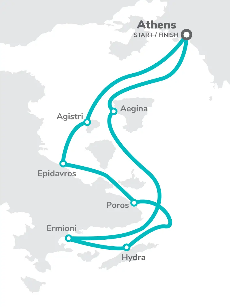 Greece Athens Voyager Route Map