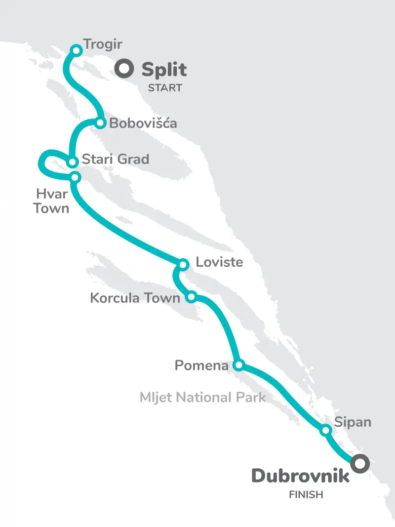 Croatia Split Voyager Route Map