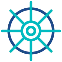 Yacht steering wheel icon