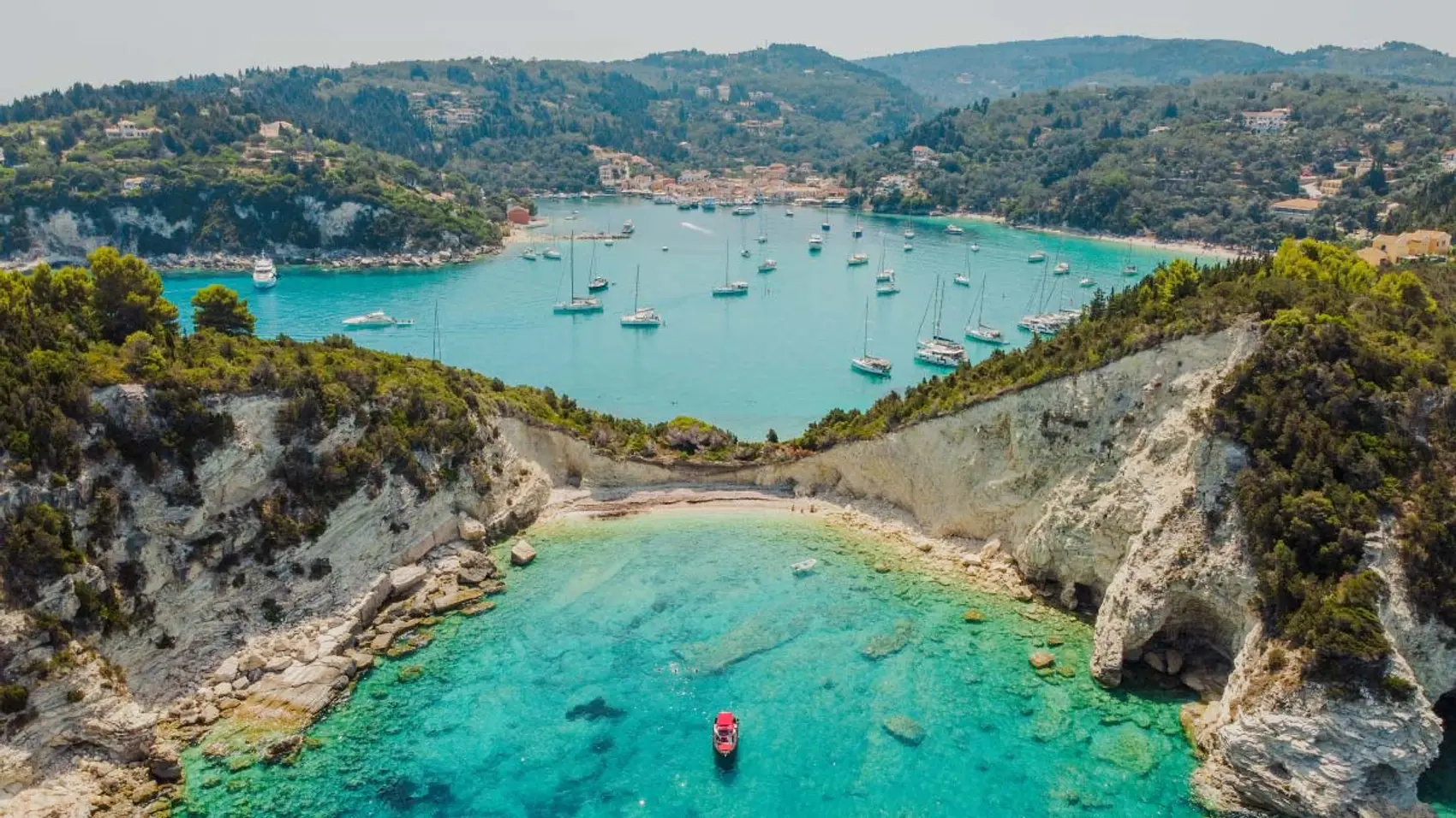 Lakka town harbour in Greece