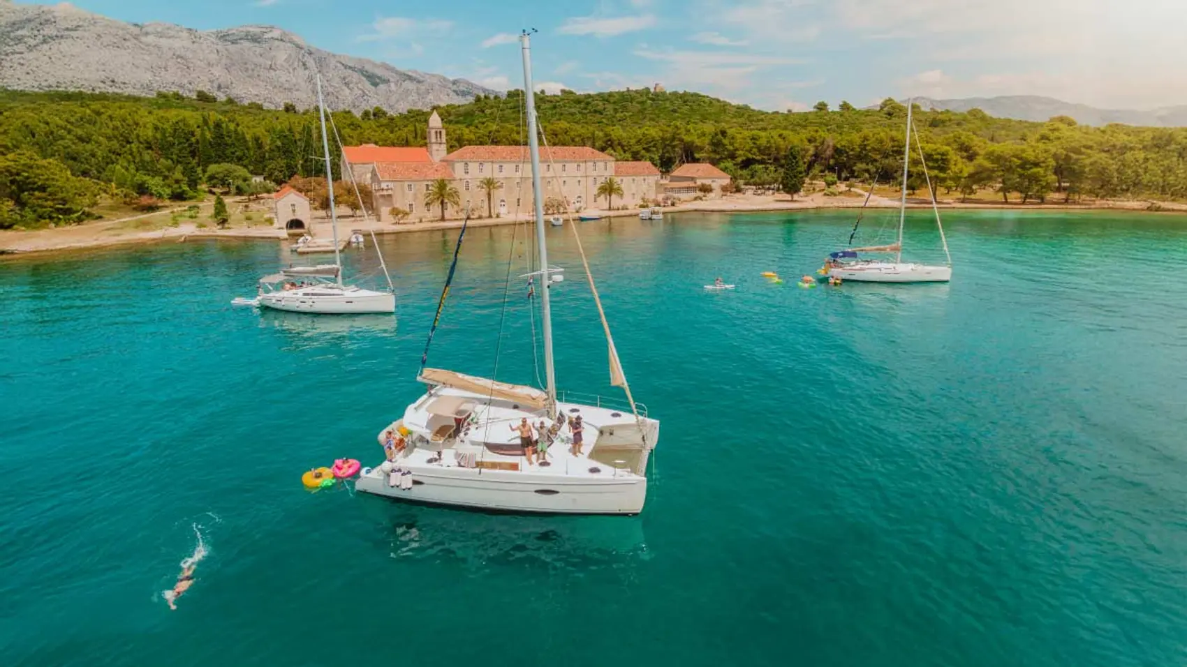 MedSailors yachts anchored in a bay in Croatia