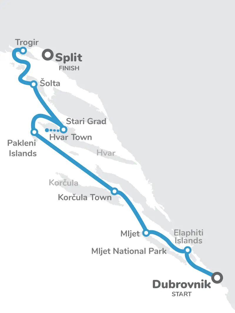 Croatia Dubrovnik Explorer Route Map