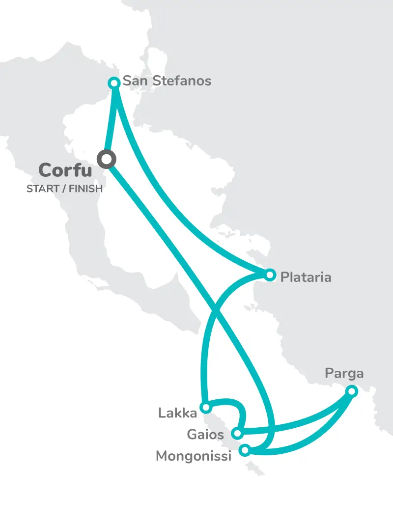 Greece Corfu Discovery Route Map