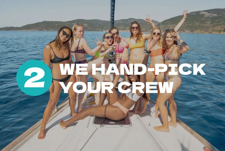 Group of women on a yacht
