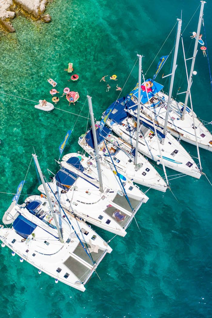 MedSailors yachts in a raft formation