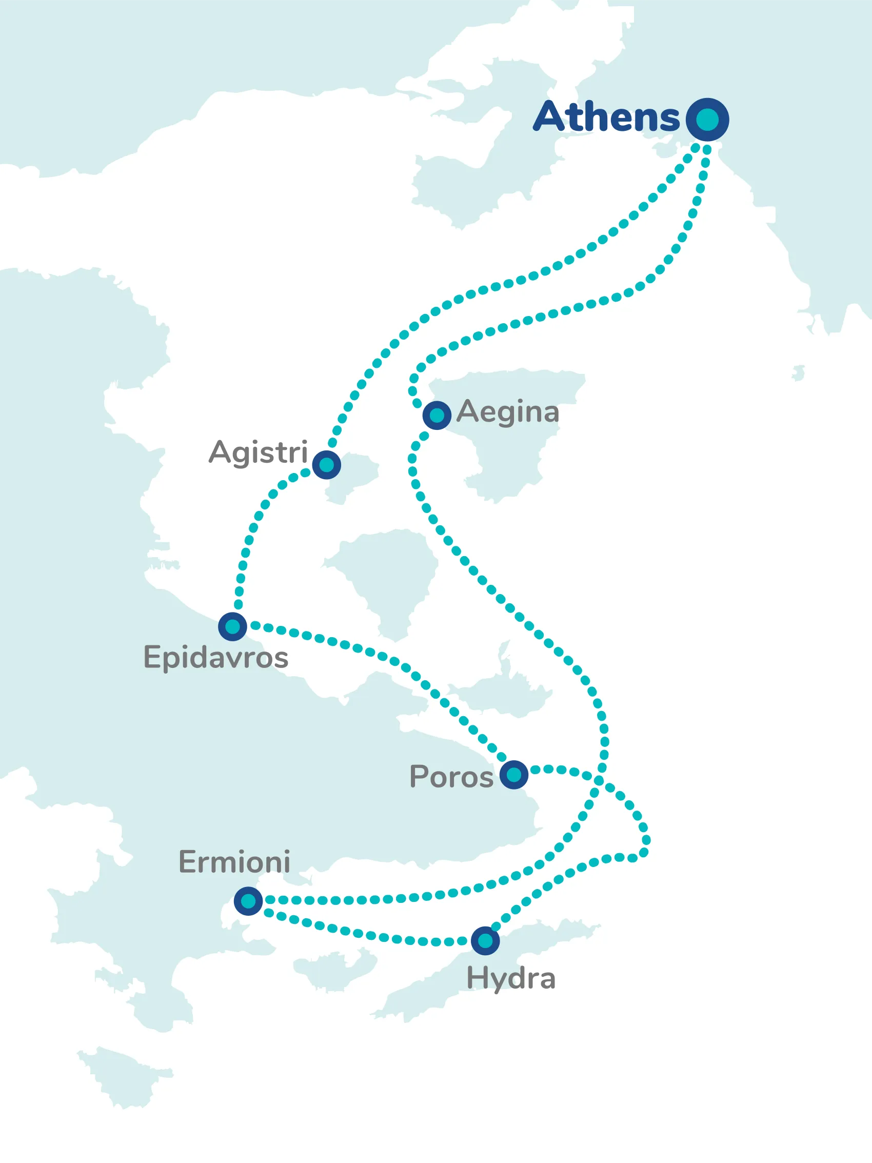 Greece Athens Voyager route map