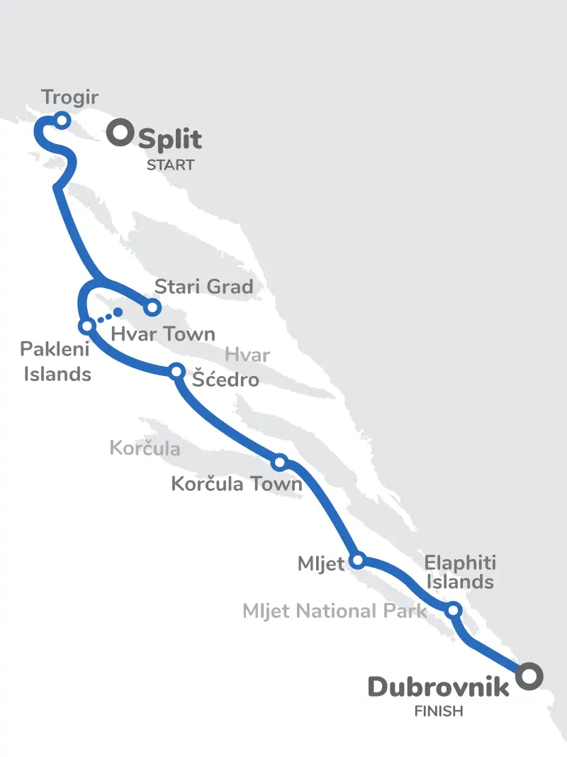 Croatia Split Explorer Route Map