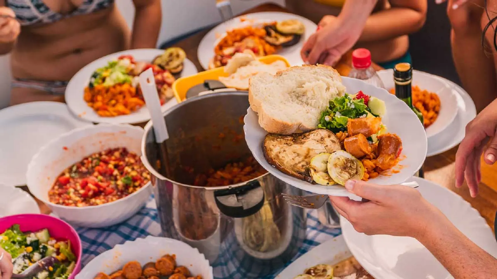 Lunch being served on a MedSailors yacht