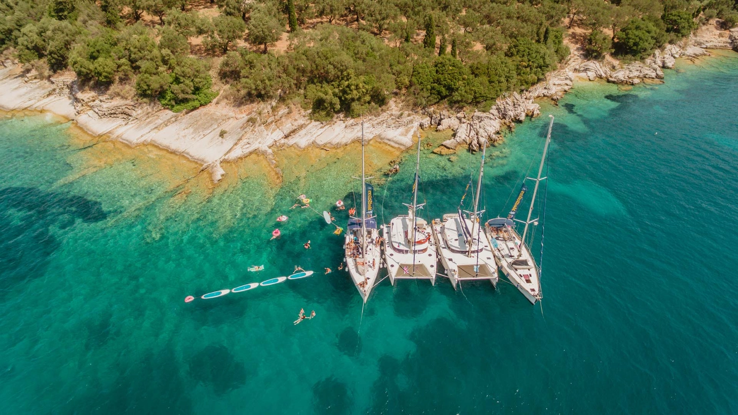 MedSailors yachts in a raft formation in Croatia