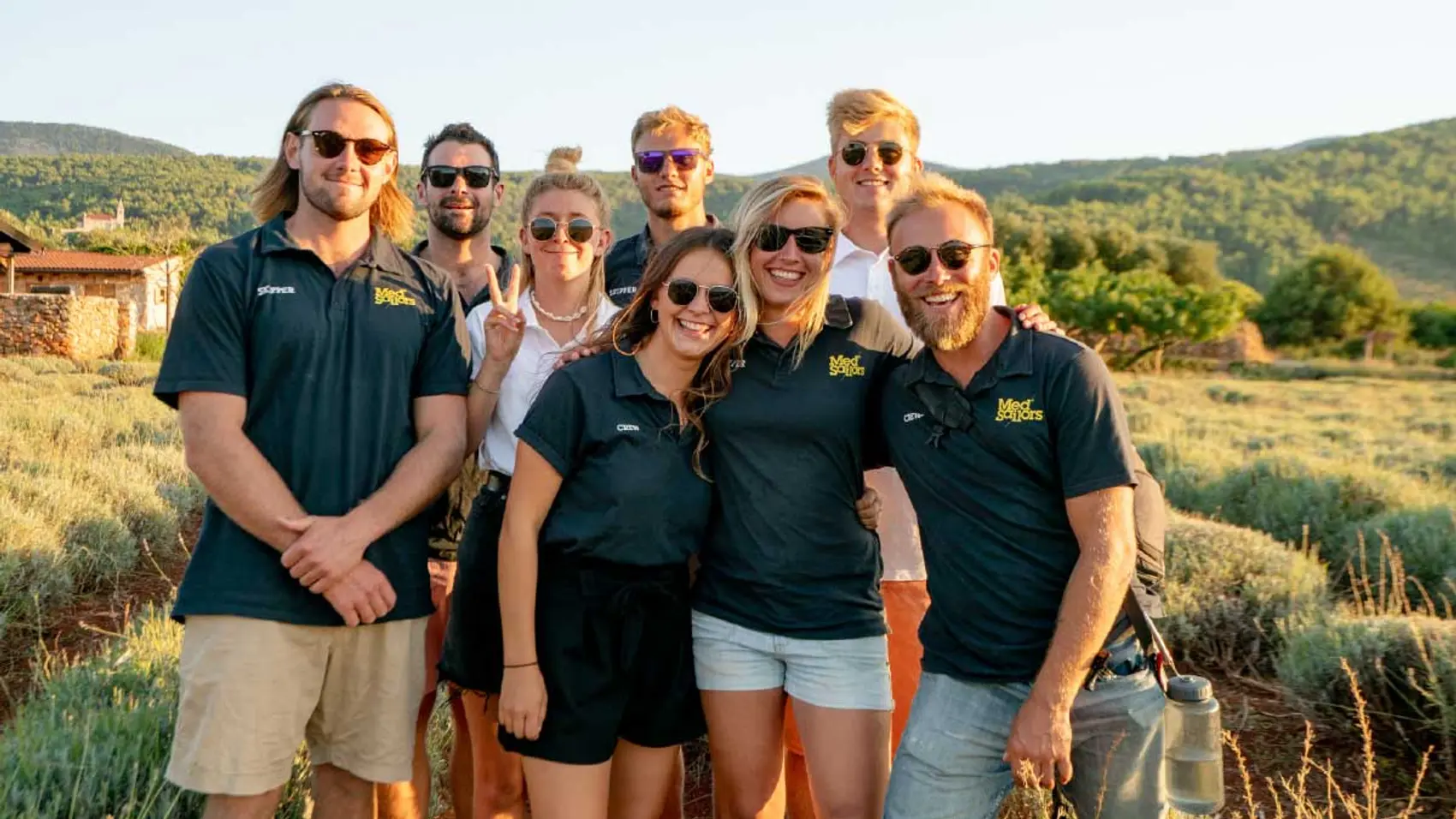 MedSailors staff pose for a photo at Hora Farm in Croatia