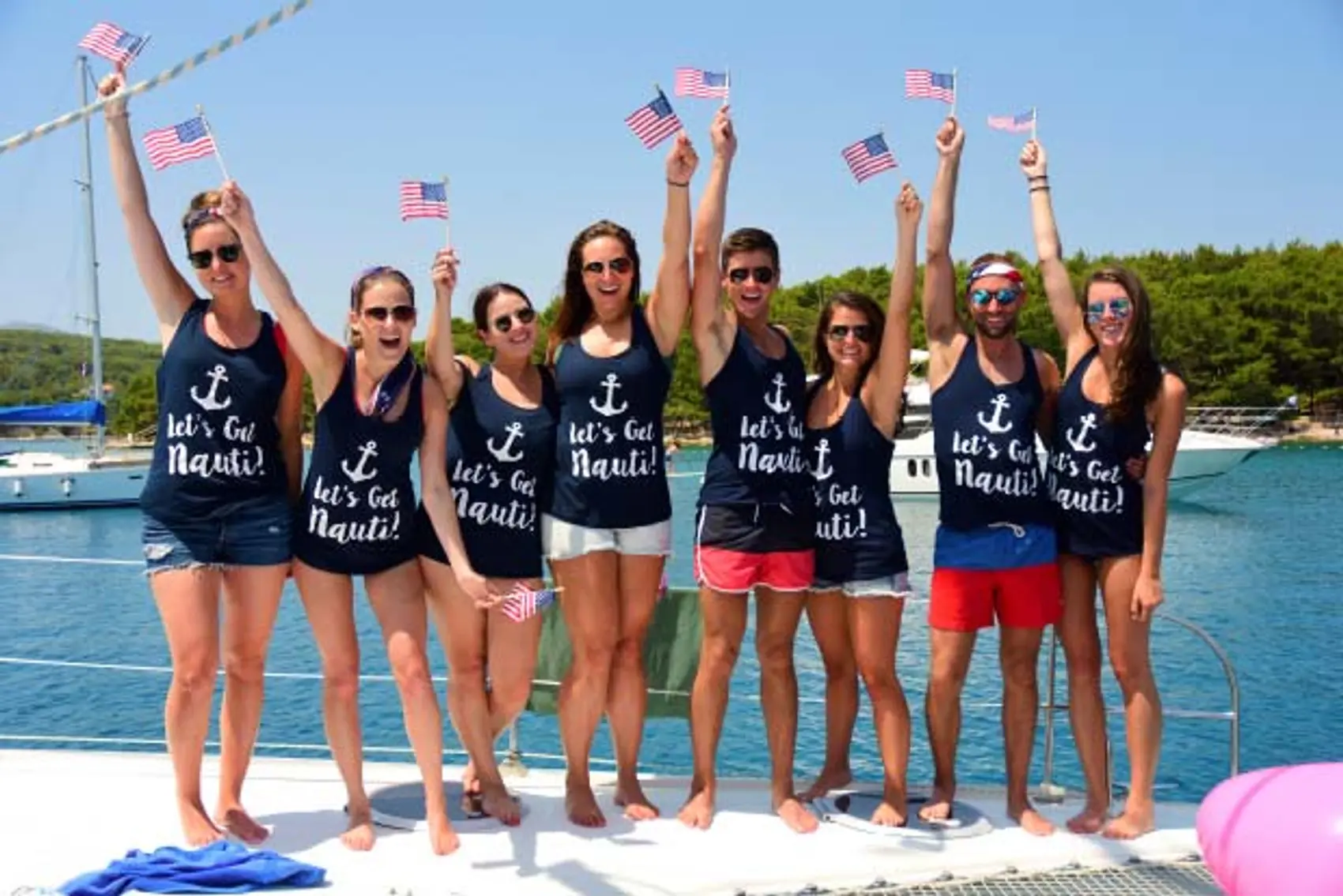 Image of American friends on a MedSailors yacht