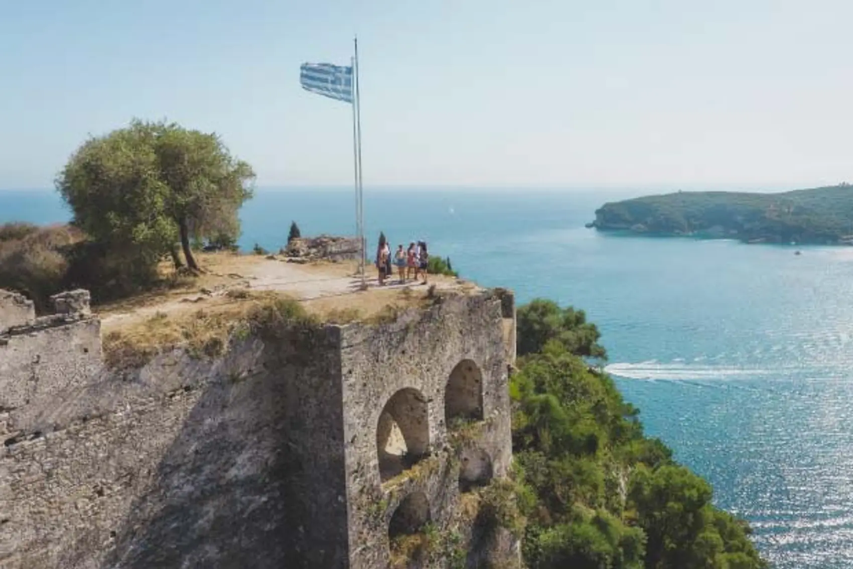 Group at Parga Castle in Corfu