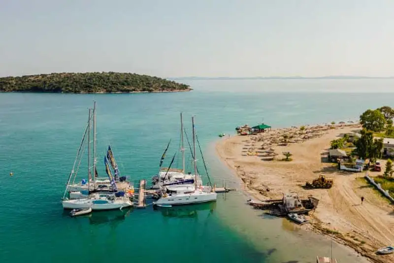 Yachts anchored at Iggy Beach in Greece